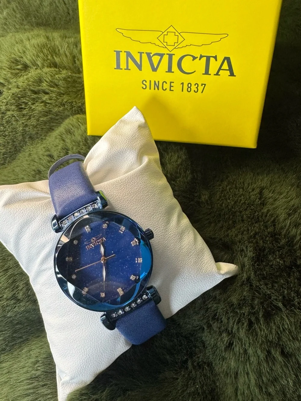Invicta Blue and Gold Women's Crystal Accent Watch